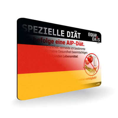 AIP Diet in German. AIP Diet Card for Germany