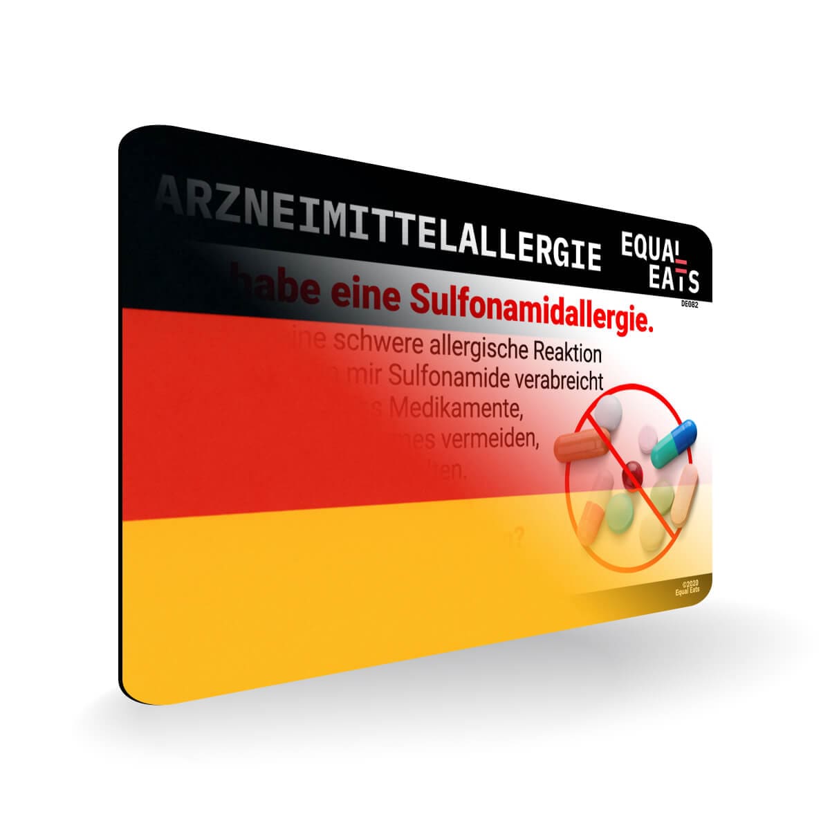 Sulfa Allergy in German. Sulfa Medicine Allergy Card for Germany