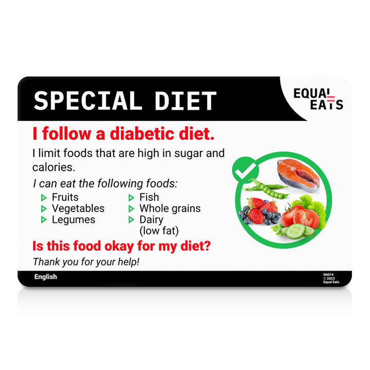 Traditional Chinese (Hong Kong) Diabetic Diet Card