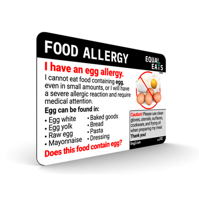 English Egg Allergy Card