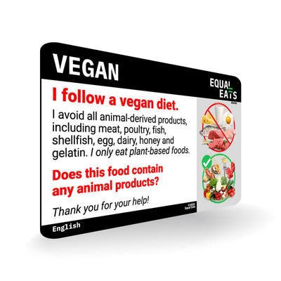 Vegan Diet Dining Card