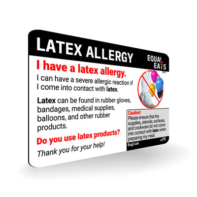 Latex Allergy Card 