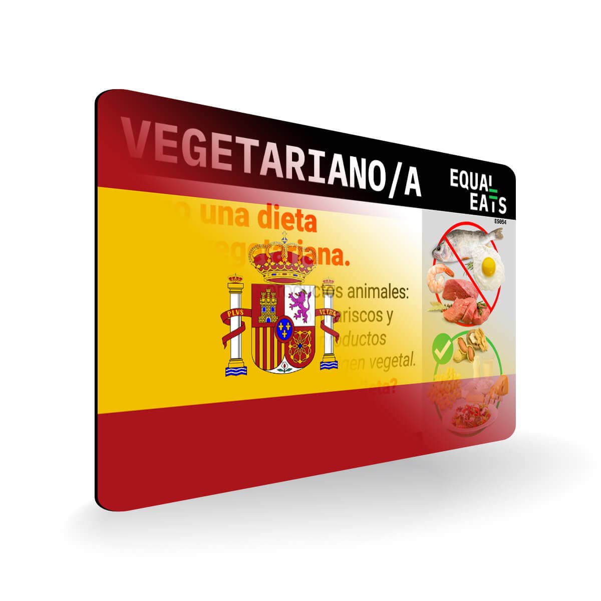 Lacto Vegetarian Card in Spanish. Vegetarian Travel for Spain
