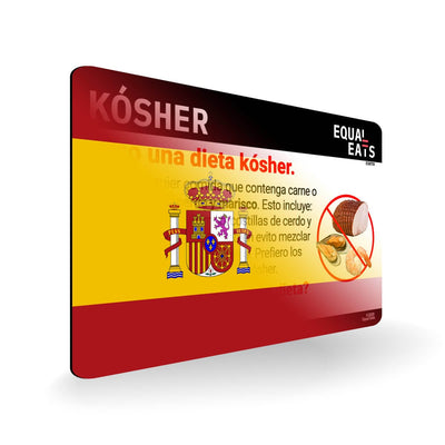Kosher Diet in Spanish. Kosher Card for Spain