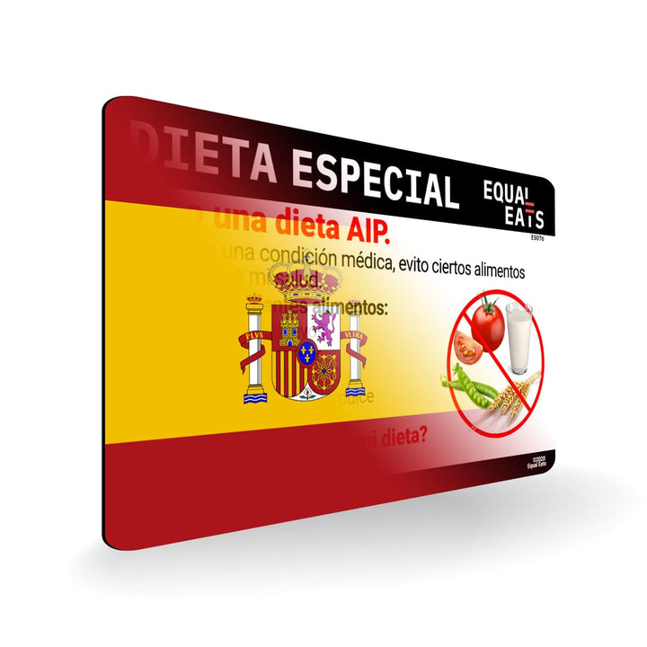 AIP Diet in Spanish. AIP Diet Card for Spain