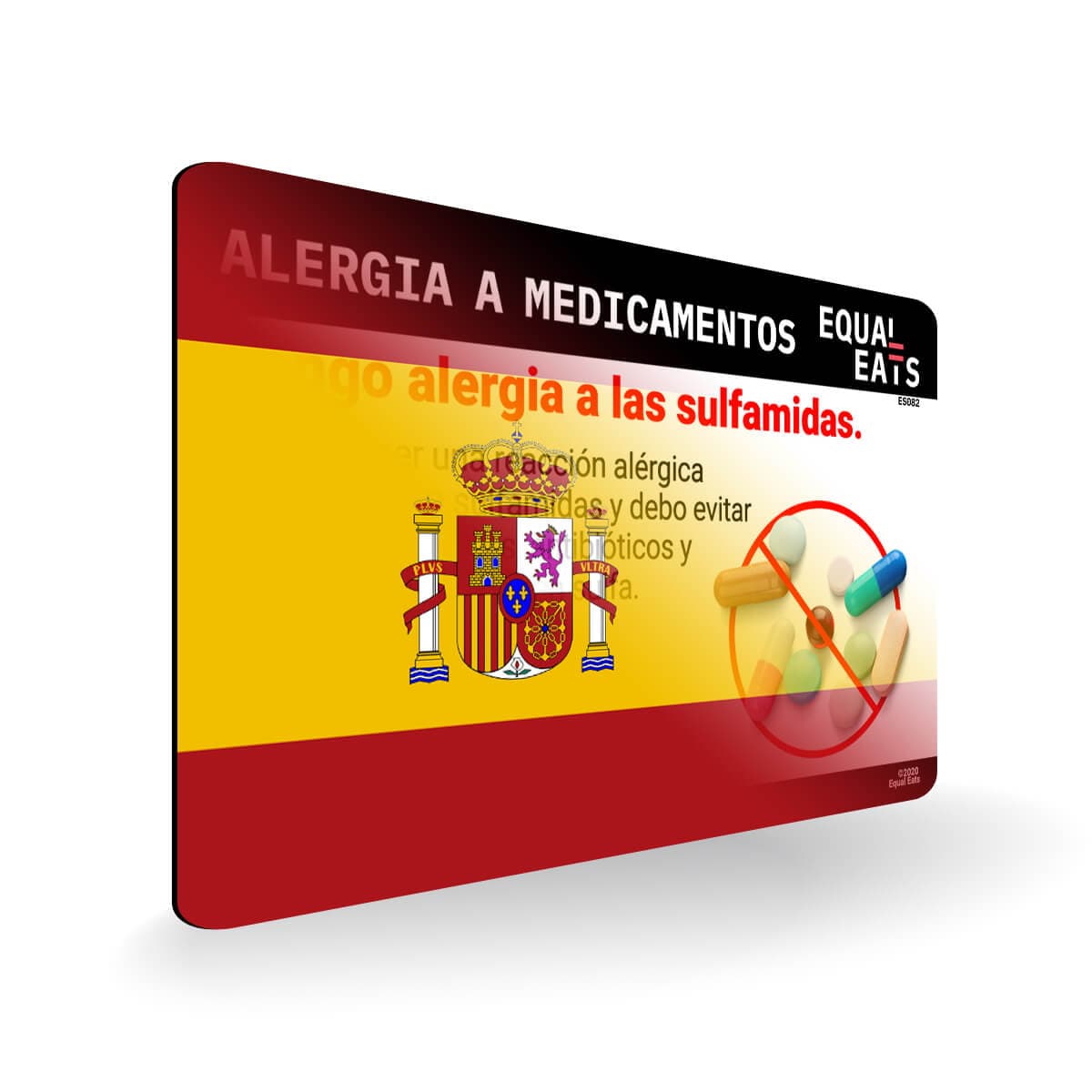 Sulfa Allergy in Spanish. Sulfa Medicine Allergy Card for Spain