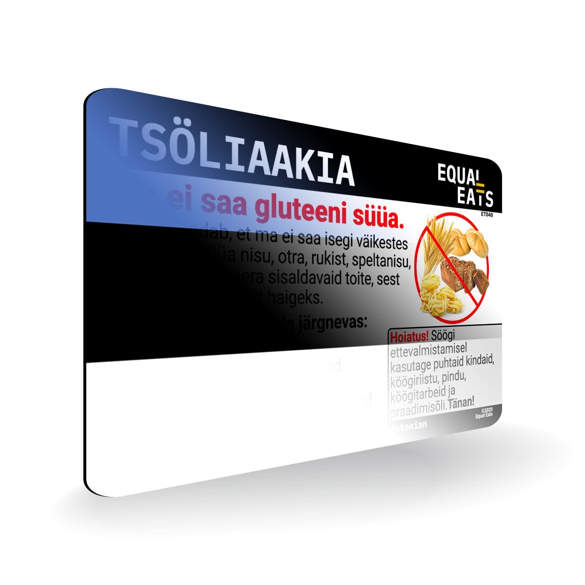 Estonian Celiac Disease Card - Gluten Free Travel in Estonia