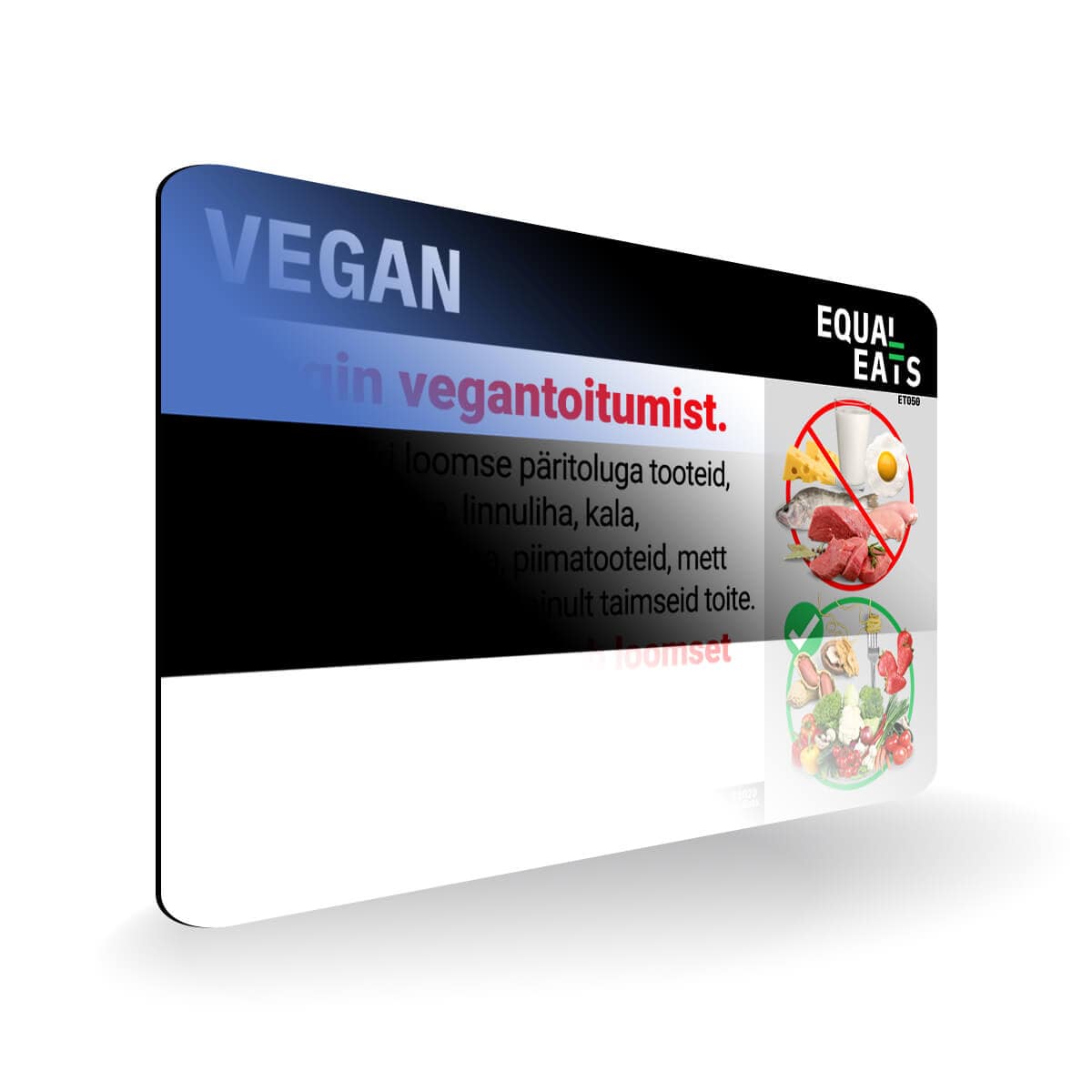 Vegan Diet in Estonian. Vegan Card for Estonia