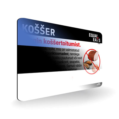 Kosher Diet in Estonian. Kosher Card for Estonia