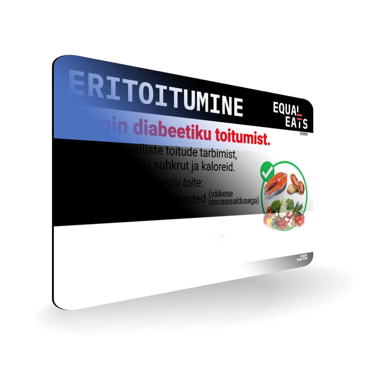 Diabetic Diet in Estonian. Diabetes Card for Estonia Travel