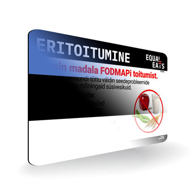 Low FODMAP Diet in Estonian. Low FODMAP Diet Card for Estonia