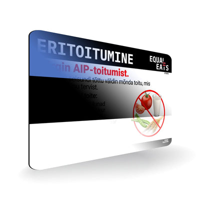 AIP Diet in Estonian. AIP Diet Card for Estonia