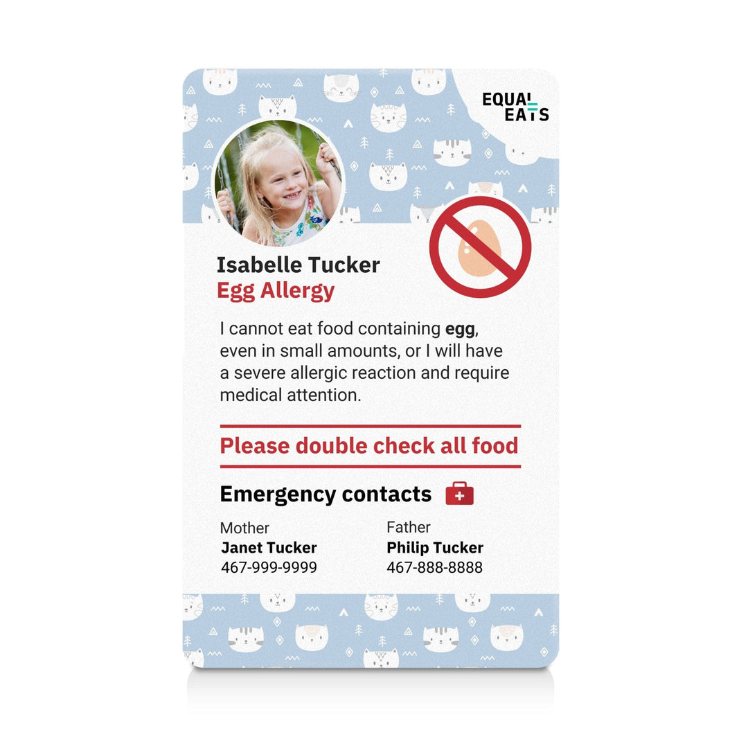 Kitties Egg Allergy ID Card (EqualEats)