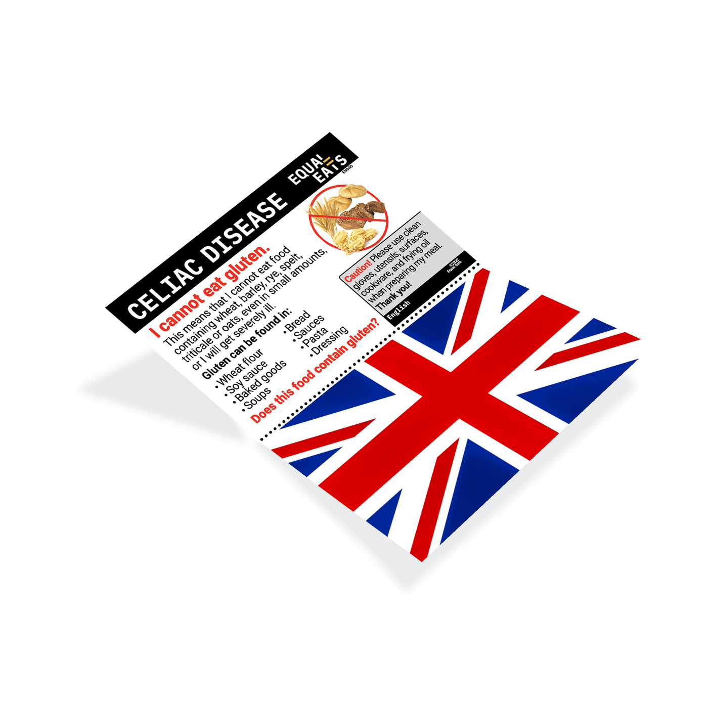 English Gluten Free Card