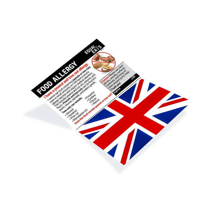 Printable Peanut and Nut Allergy Card