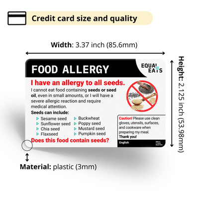 Greek Seed Allergy Card