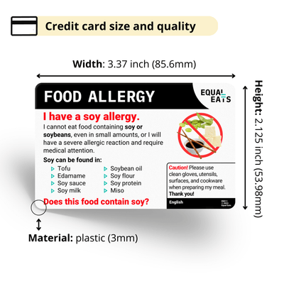 Vietnamese Soy Allergy Card