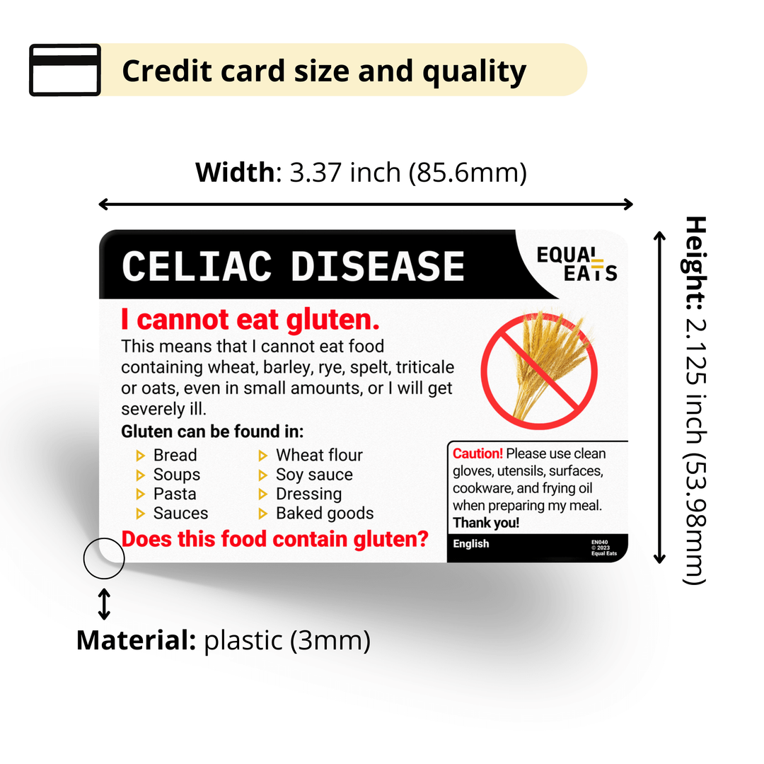 German Celiac Disease Card