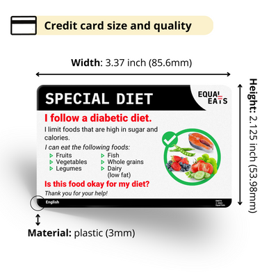 Korean Diabetic Diet Card