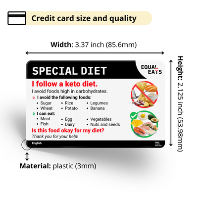 English Keto Diet Card
