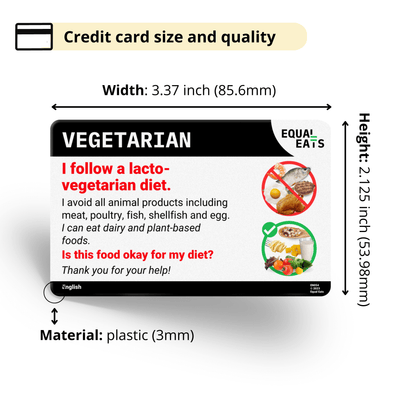 German Lacto Vegetarian Card