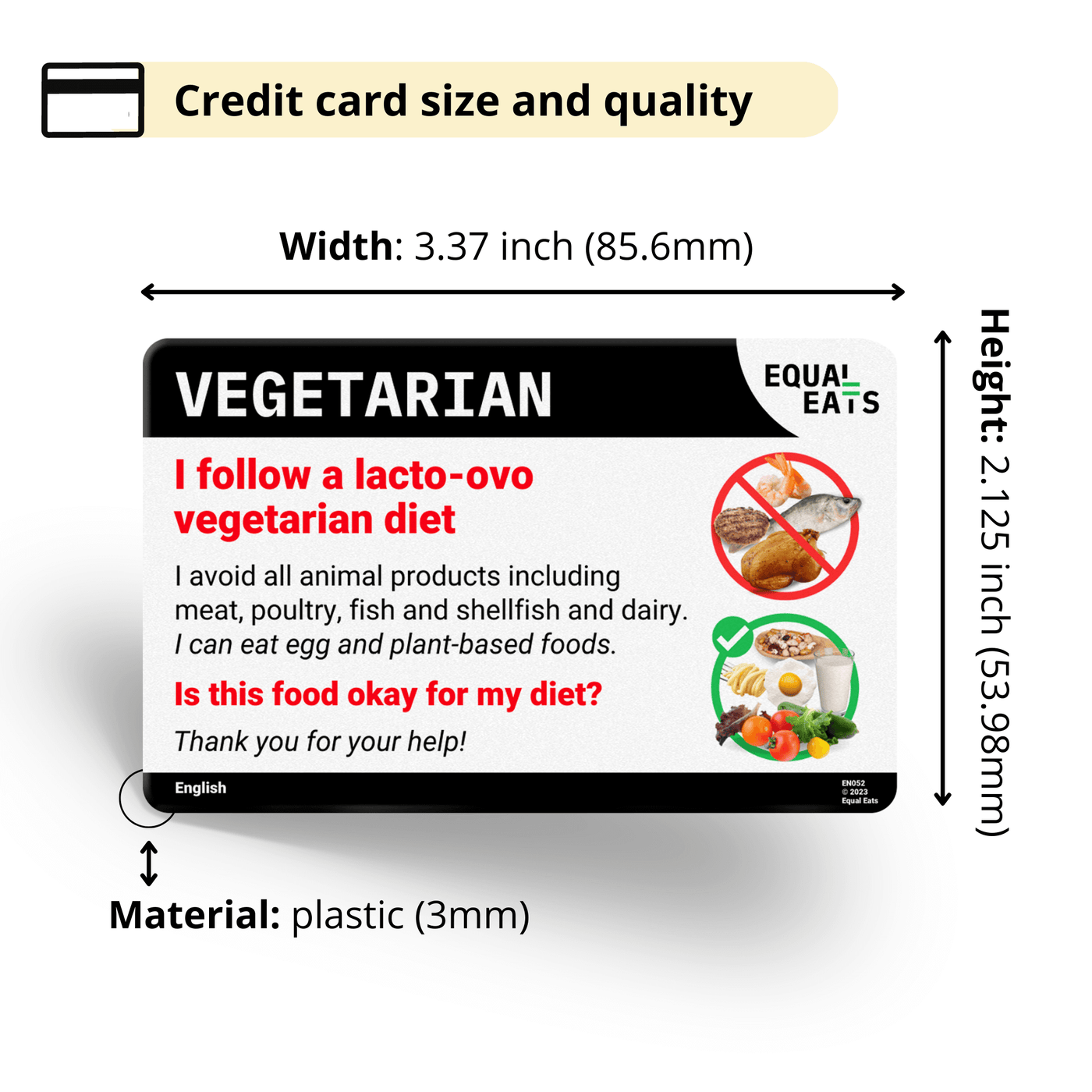 Hindi Lacto Ovo Vegetarian Card