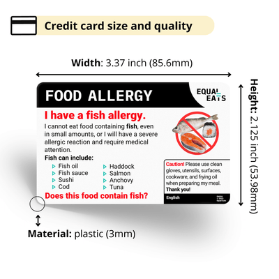 Equal Eats Fish Allergy Card
