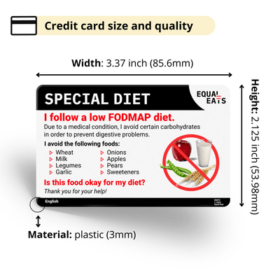 Low FODMAP Card in English (Printable)