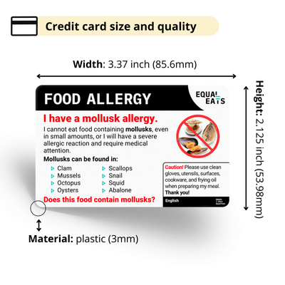 French Mollusk Allergy Card