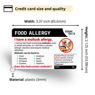 Latvian Mollusk Allergy Card