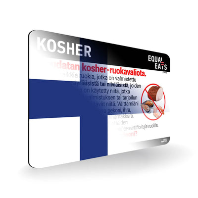 Kosher Diet in Finnish. Kosher Card for Finland