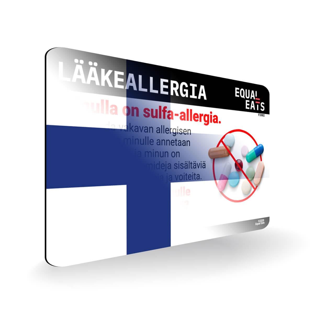 Sulfa Allergy in Finnish. Sulfa Medicine Allergy Card for Finland