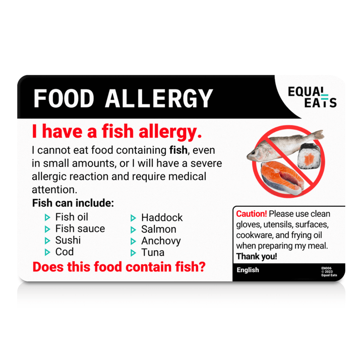 Serbian Fish Allergy Card