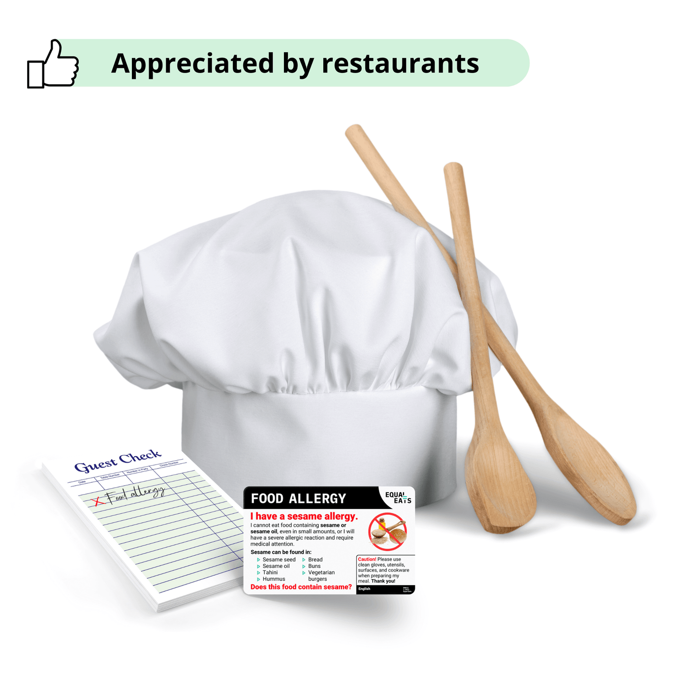 Food Allergy Chef Card Sesame Allergies