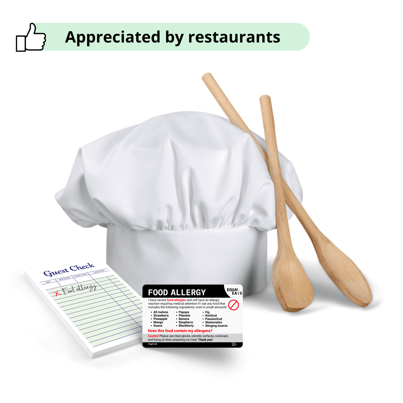 Custom Chef Card, Food Allergy Chef Card