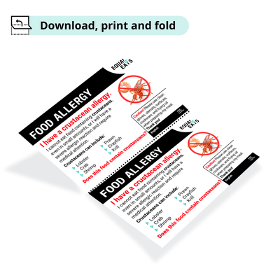 Free Crustacean Allergy Card (Printable)