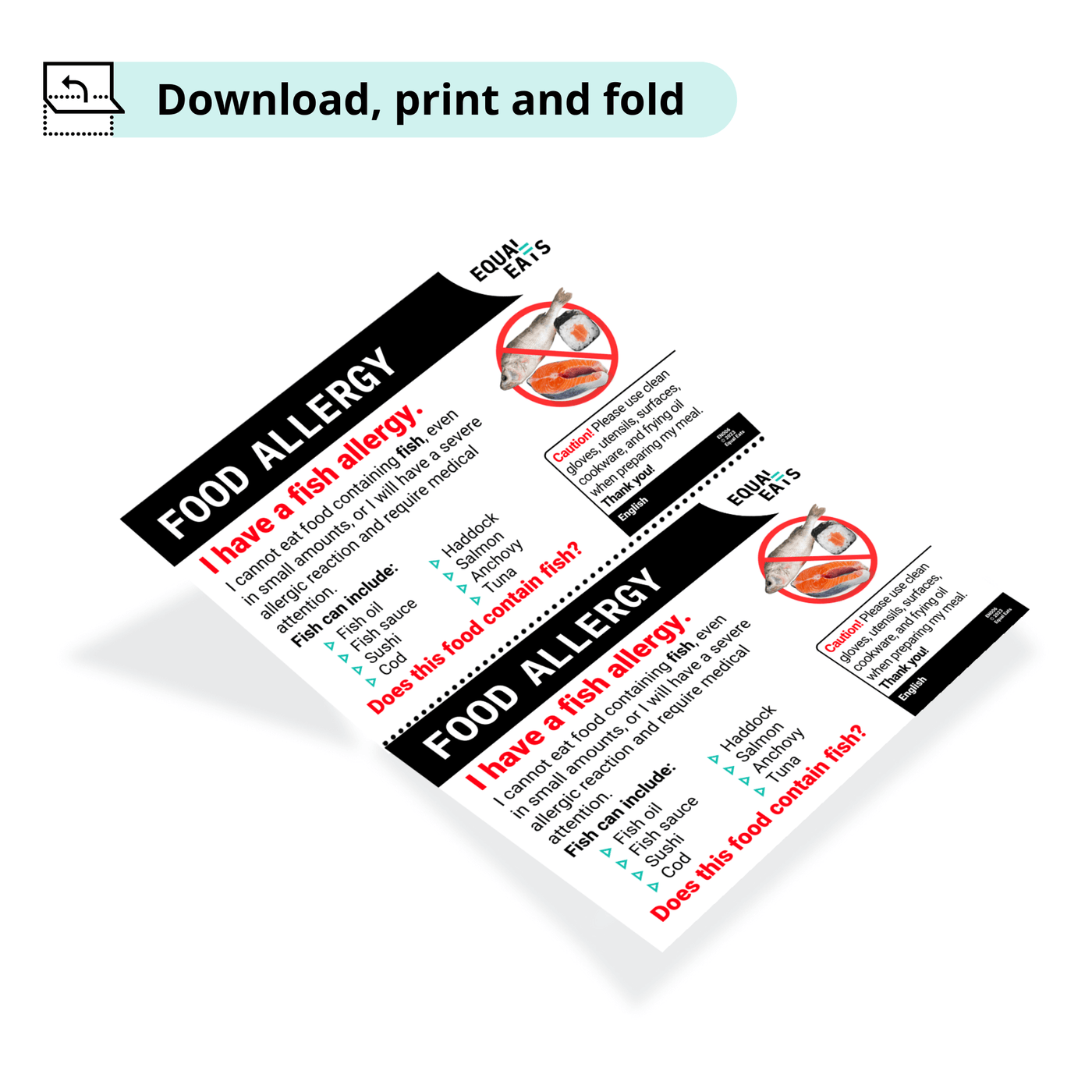 Free Fish Allergy Card (Printable)