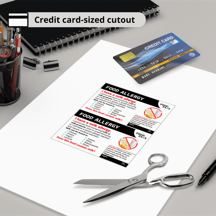 Free Milk Allergy Card in English (Printable)
