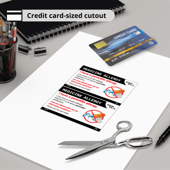 Free Penicillin Allergy Card in English (Printable)
