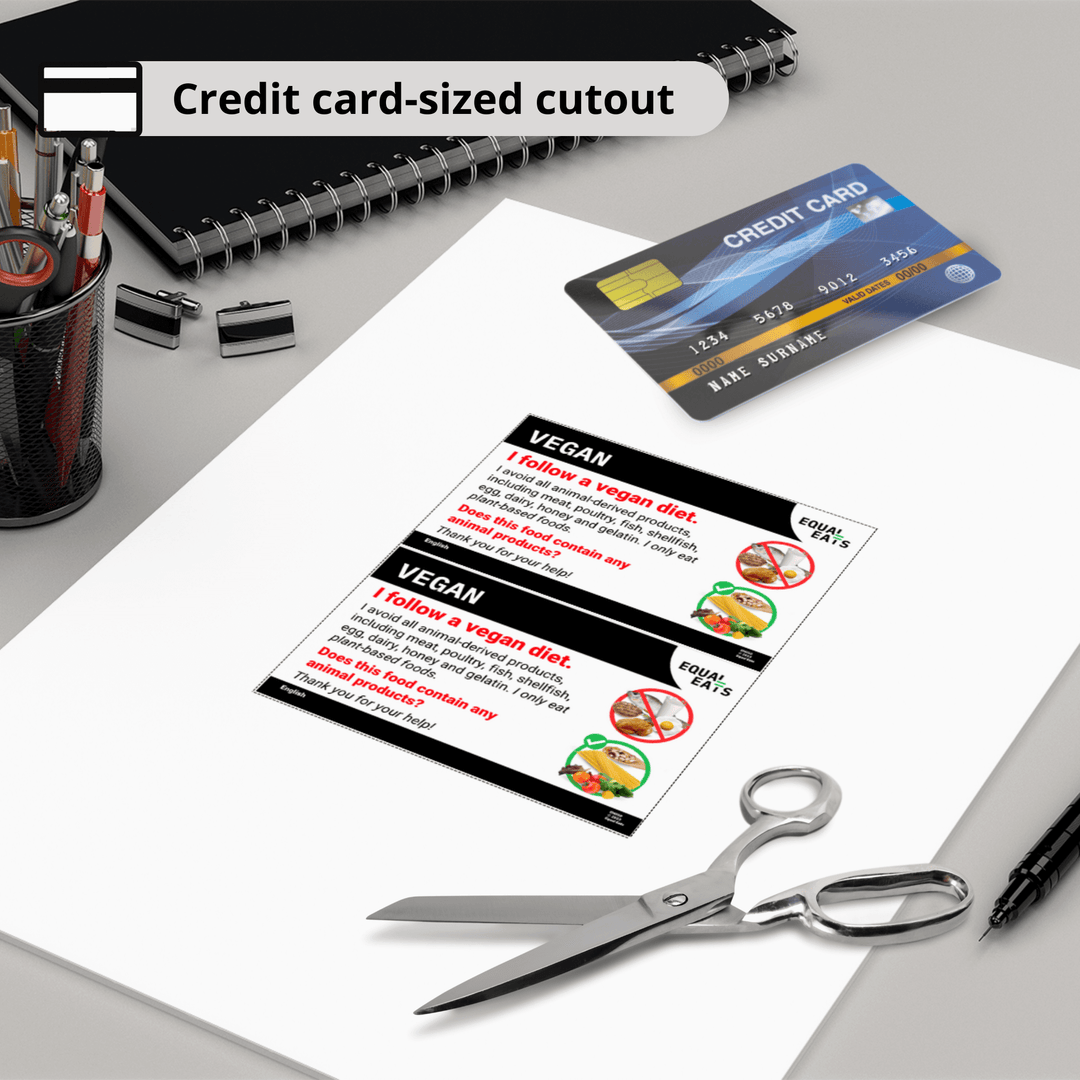 Free Vegan Card in English (Printable)