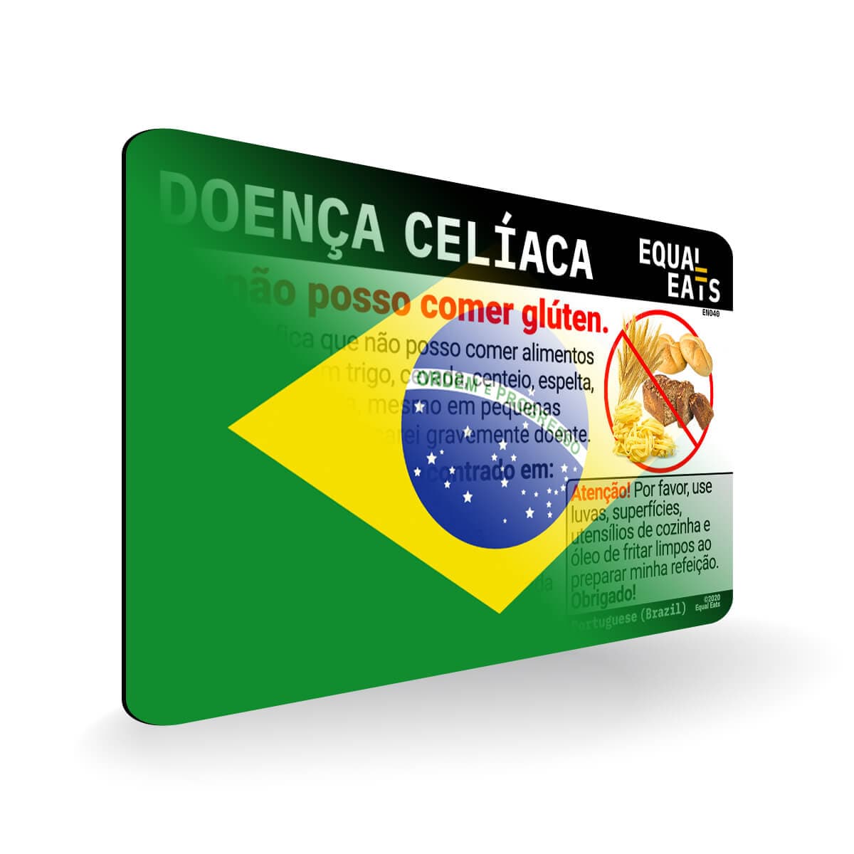 Portuguese (Brazil) Celiac Disease Card