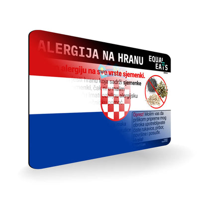 Seed Allergy in Croatian. Seed Allergy Card for Croatia