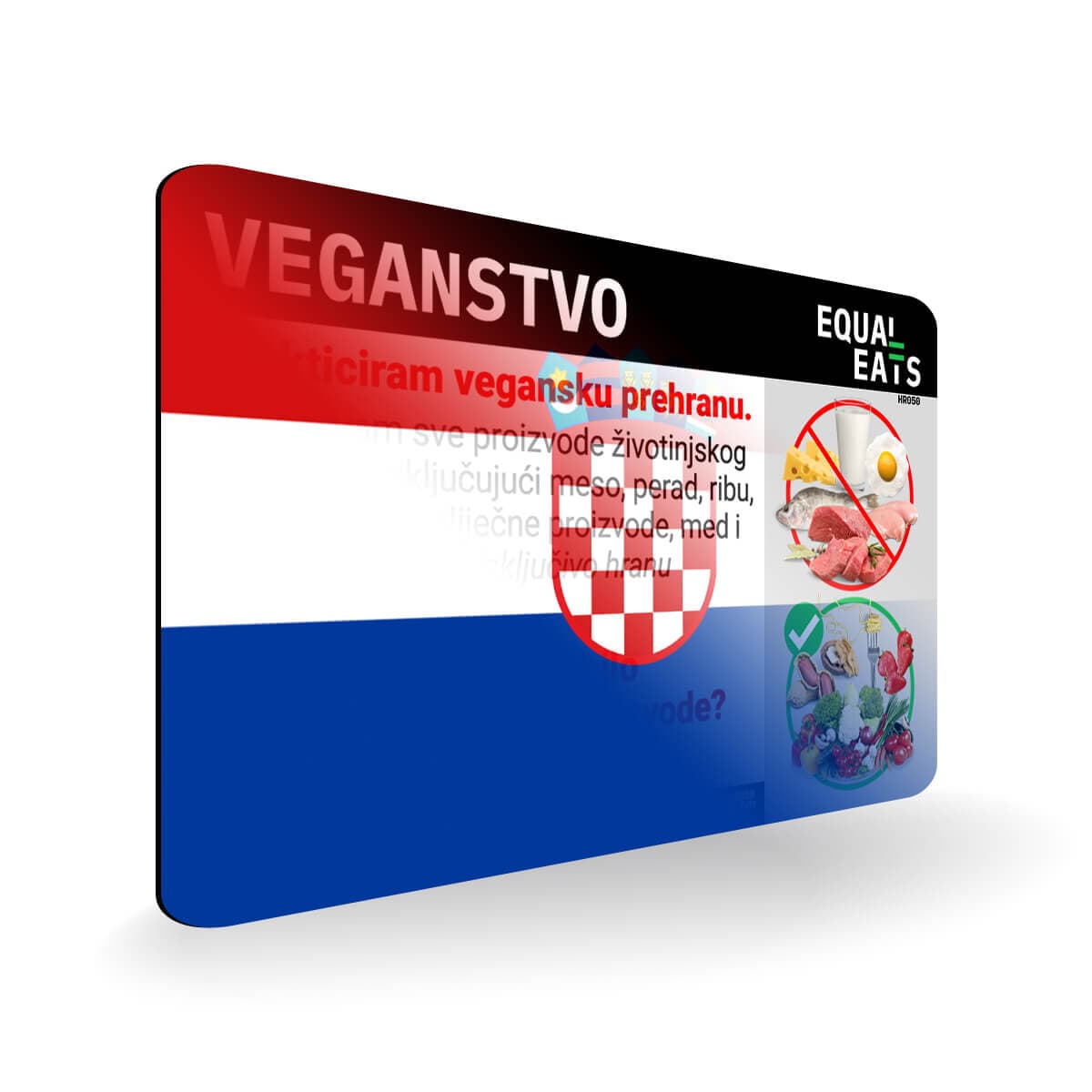 Vegan Diet in Croatian. Vegan Card for Croatia