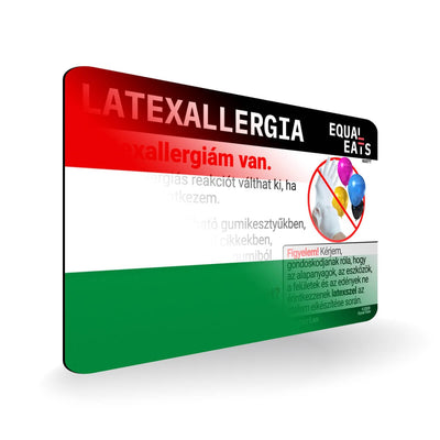 Latex Allergy in Hungarian. Latex Allergy Travel Card for Hungary