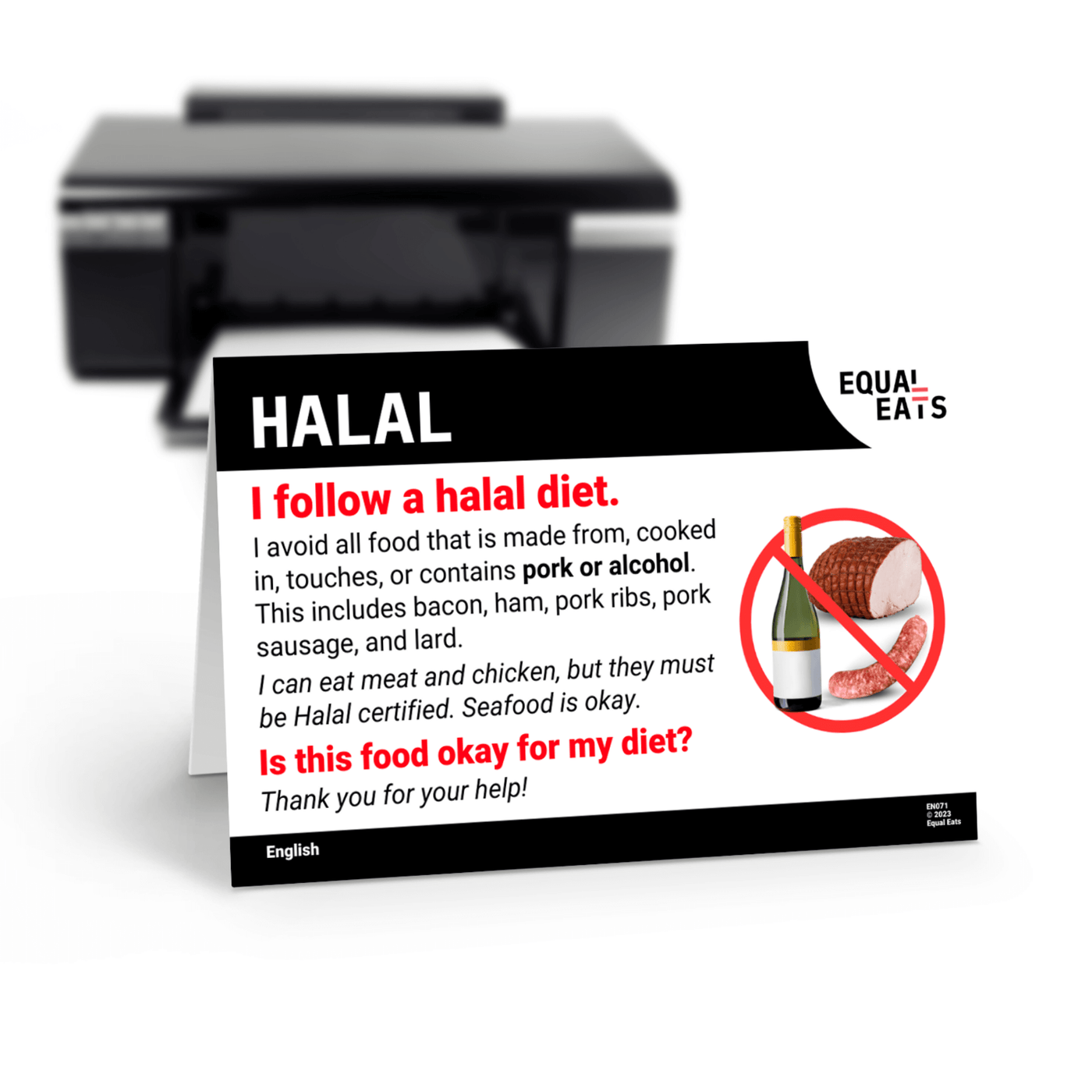 Halal Diet Card by Equal Eats