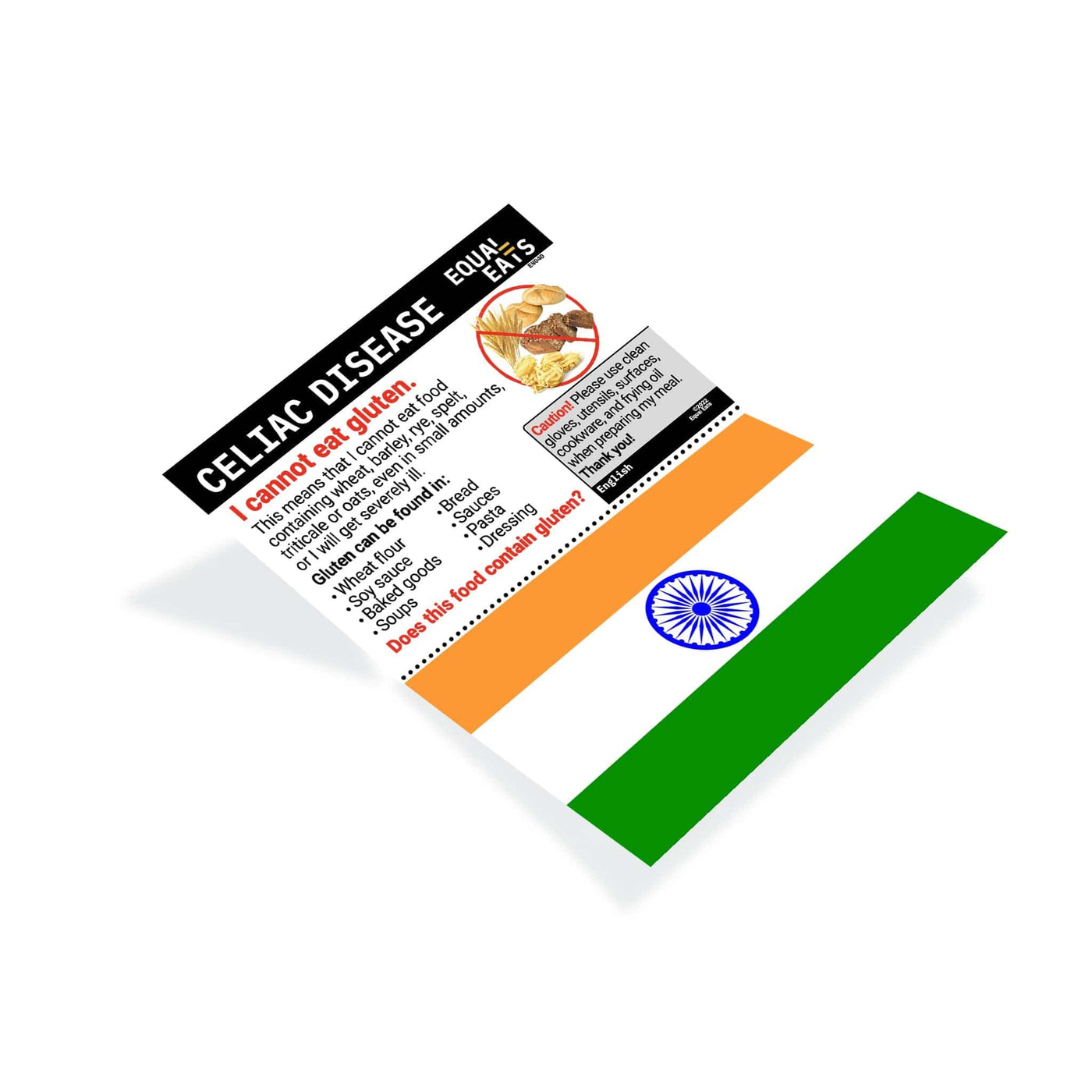 Hindi Gluten Free Card