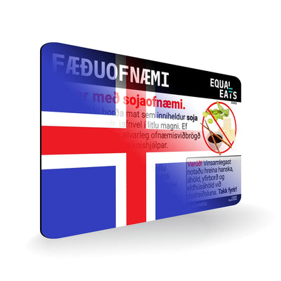 Soy Allergy in Icelandic. Soy Allergy Card for Iceland