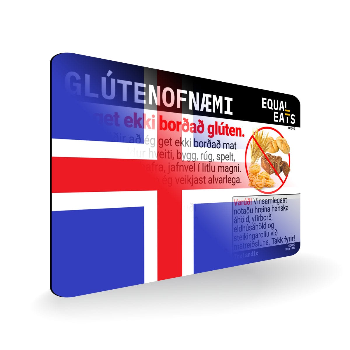 Icelandic Celiac Disease Card - Gluten Free Travel in Iceland
