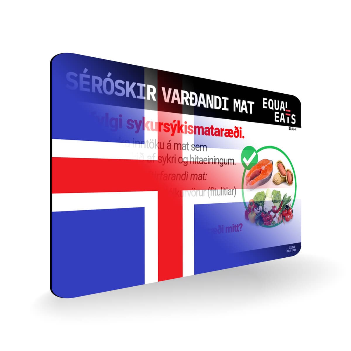 Diabetic Diet in Icelandic. Diabetes Card for Iceland Travel