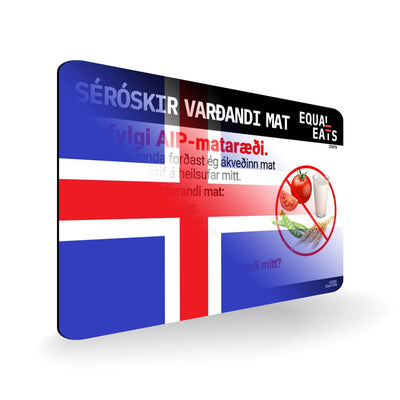 AIP Diet in Icelandic. AIP Diet Card for Iceland